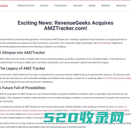 Exciting News: RevenueGeeks Acquires AMZTracker.com! - RevenueGeeks.com