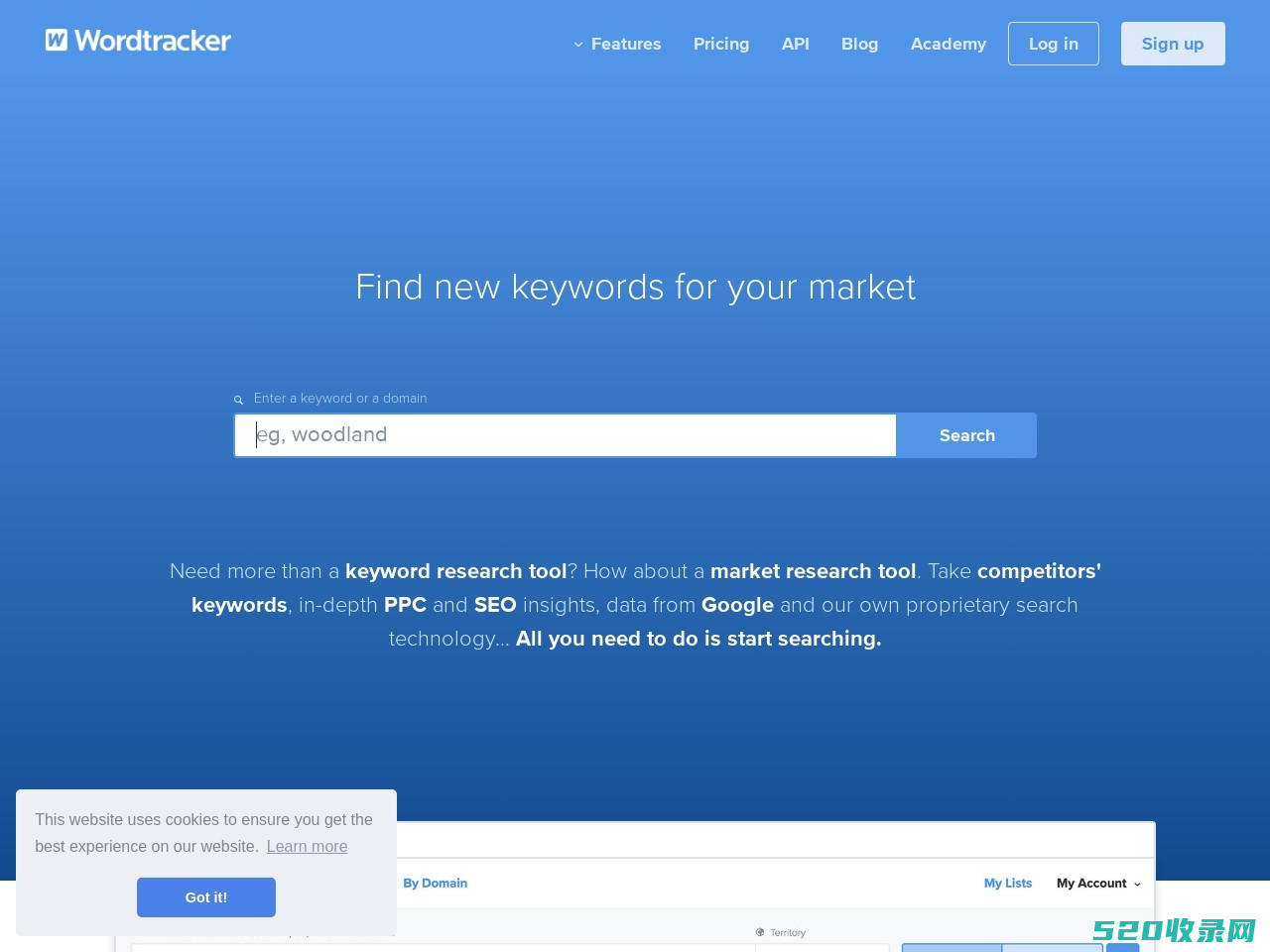 Free Keyword Research Tool from Wordtracker
